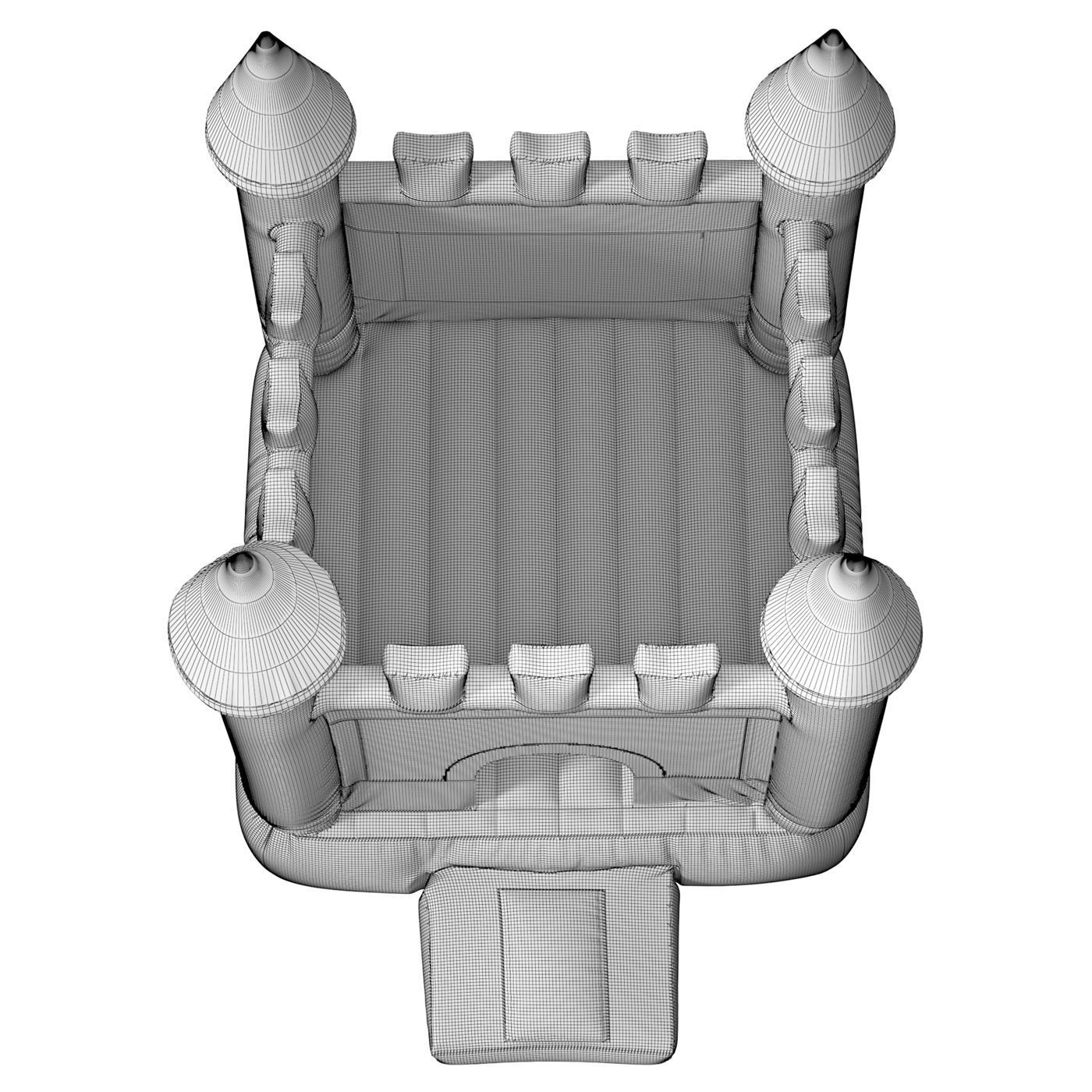 Bouncy castle trampoline 3D model_6