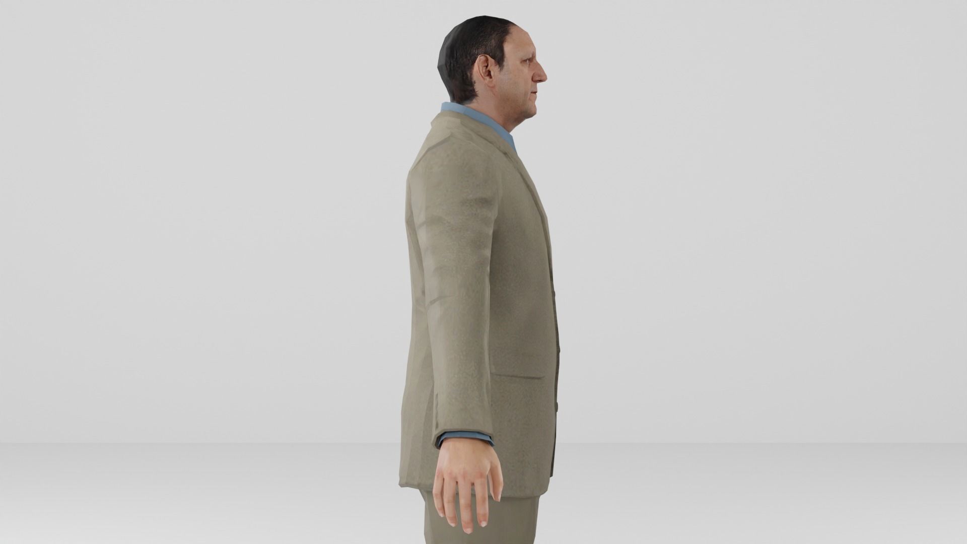 Businessman suit or Men business suit  Low-poly 3D model_13