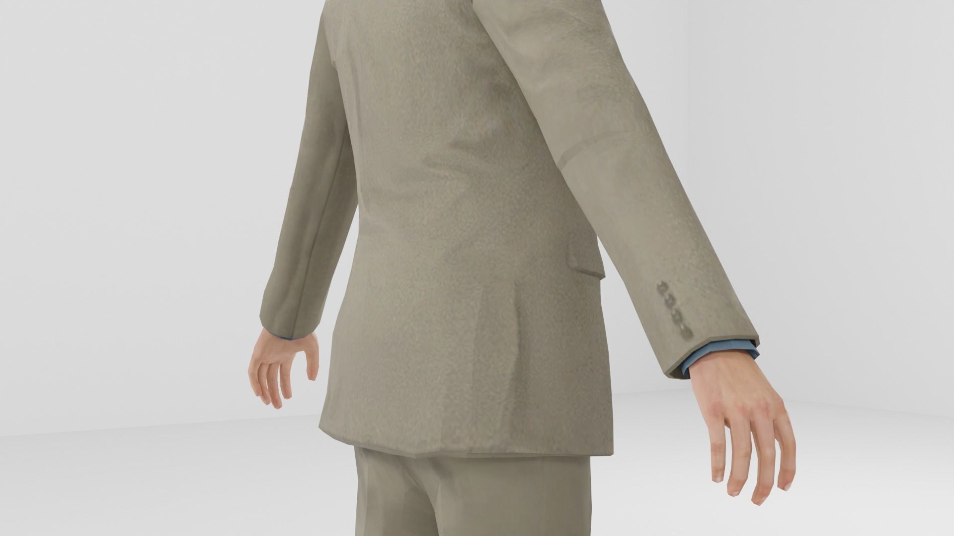 Businessman suit or Men business suit  Low-poly 3D model_18