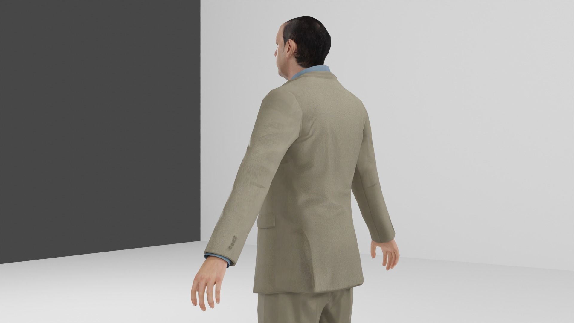 Businessman suit or Men business suit  Low-poly 3D model_23