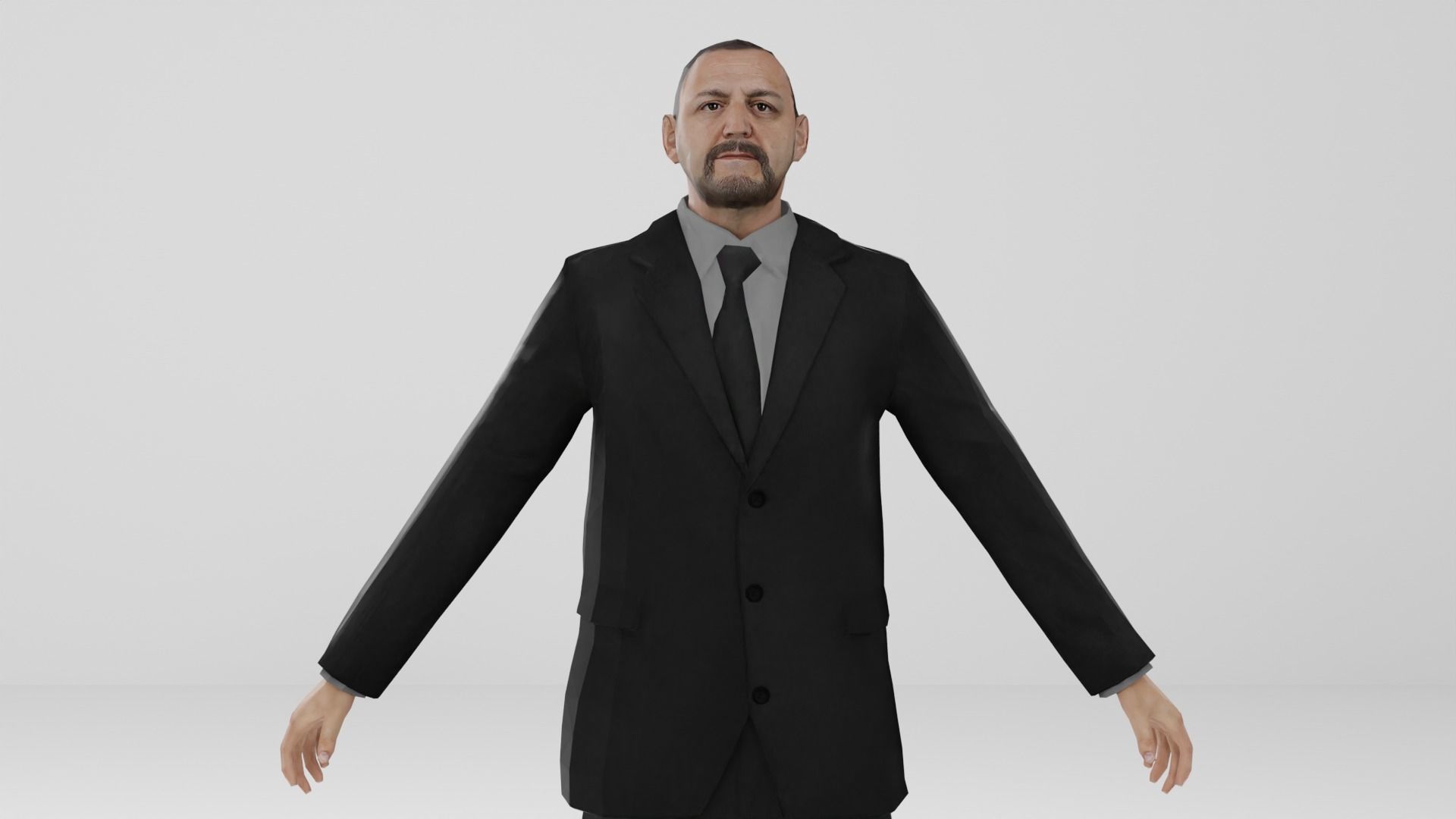 Businessman suit or Men business suit  Low-poly 3D model_5
