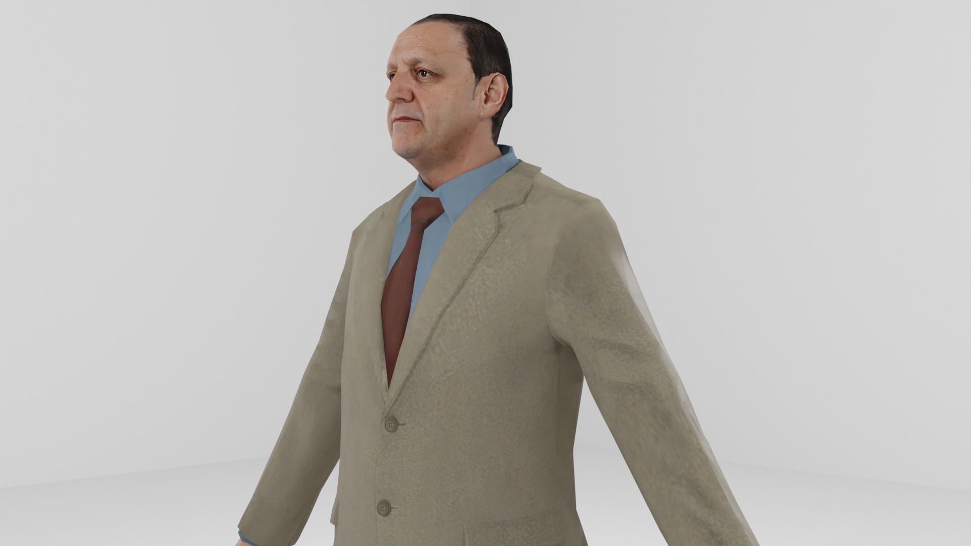Businessman suit or Men business suit  Low-poly 3D model_24