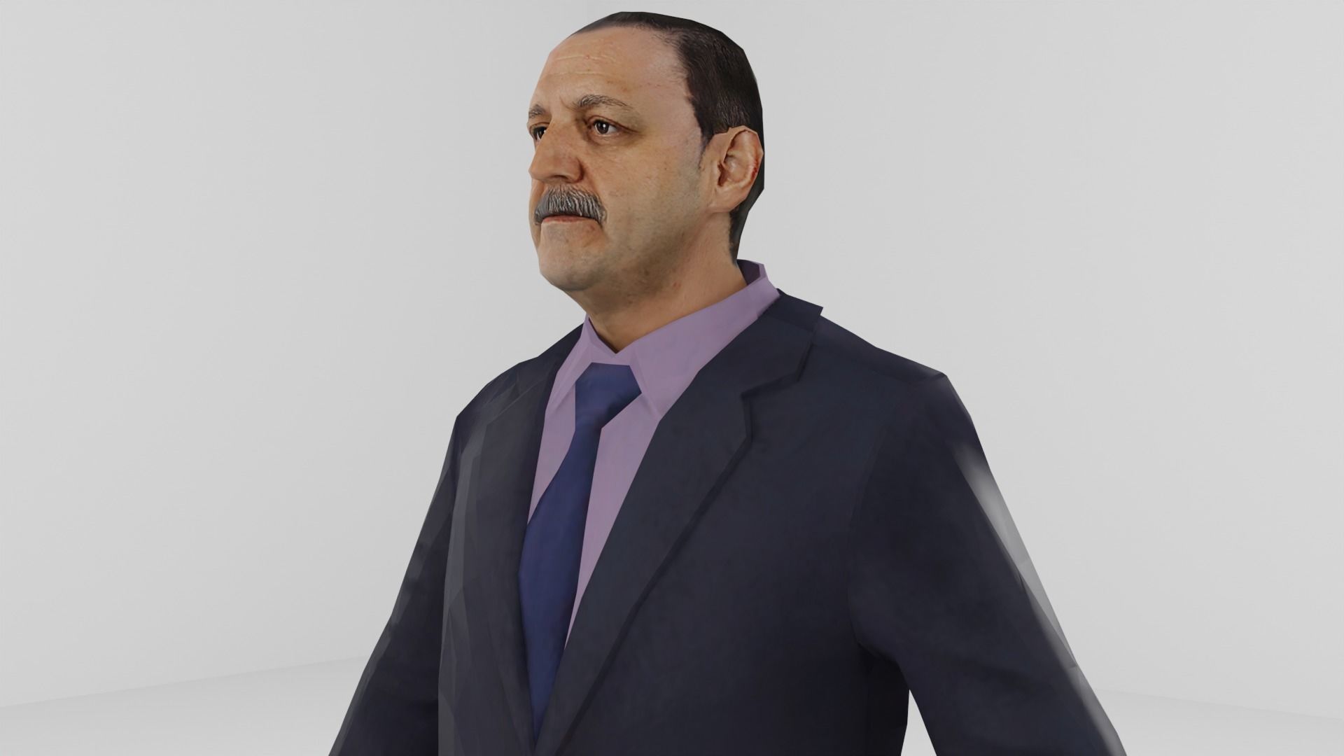 Businessman suit or Men business suit  Low-poly 3D model_8