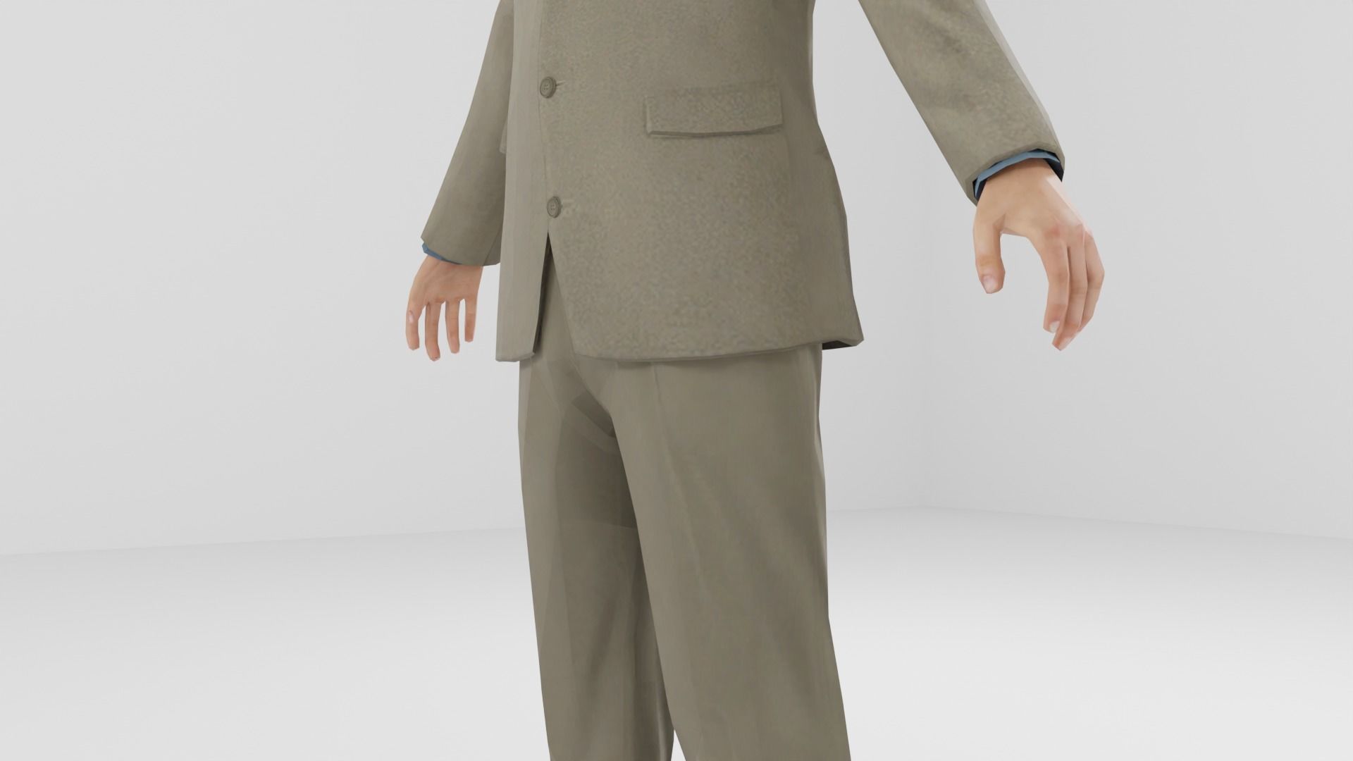 Businessman suit or Men business suit  Low-poly 3D model_25