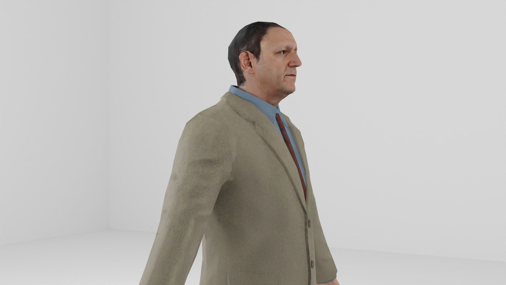 Businessman suit or Men business suit  Low-poly 3D model_11