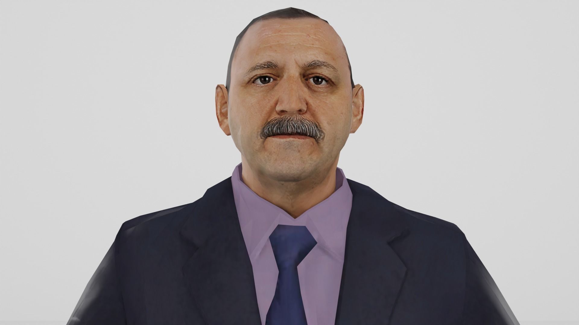 Businessman suit or Men business suit  Low-poly 3D model_4