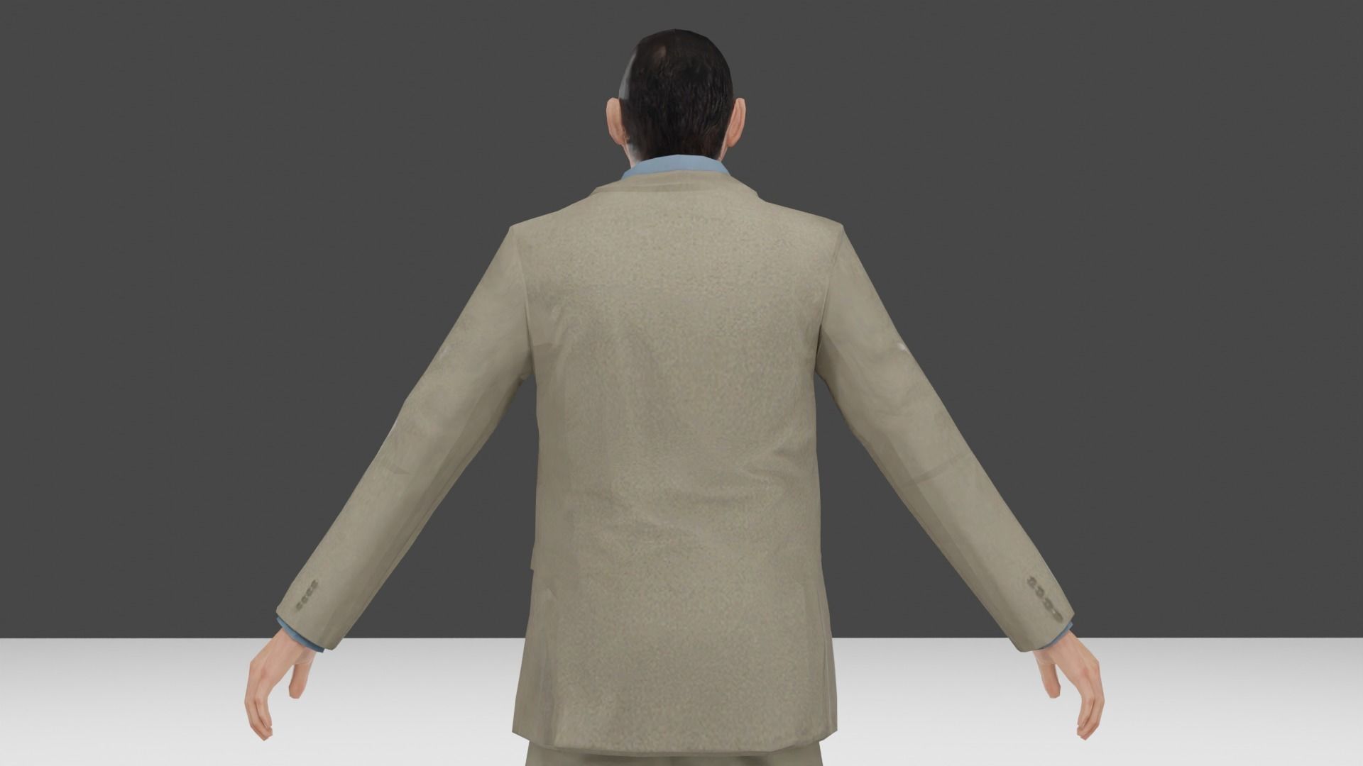 Businessman suit or Men business suit  Low-poly 3D model_20