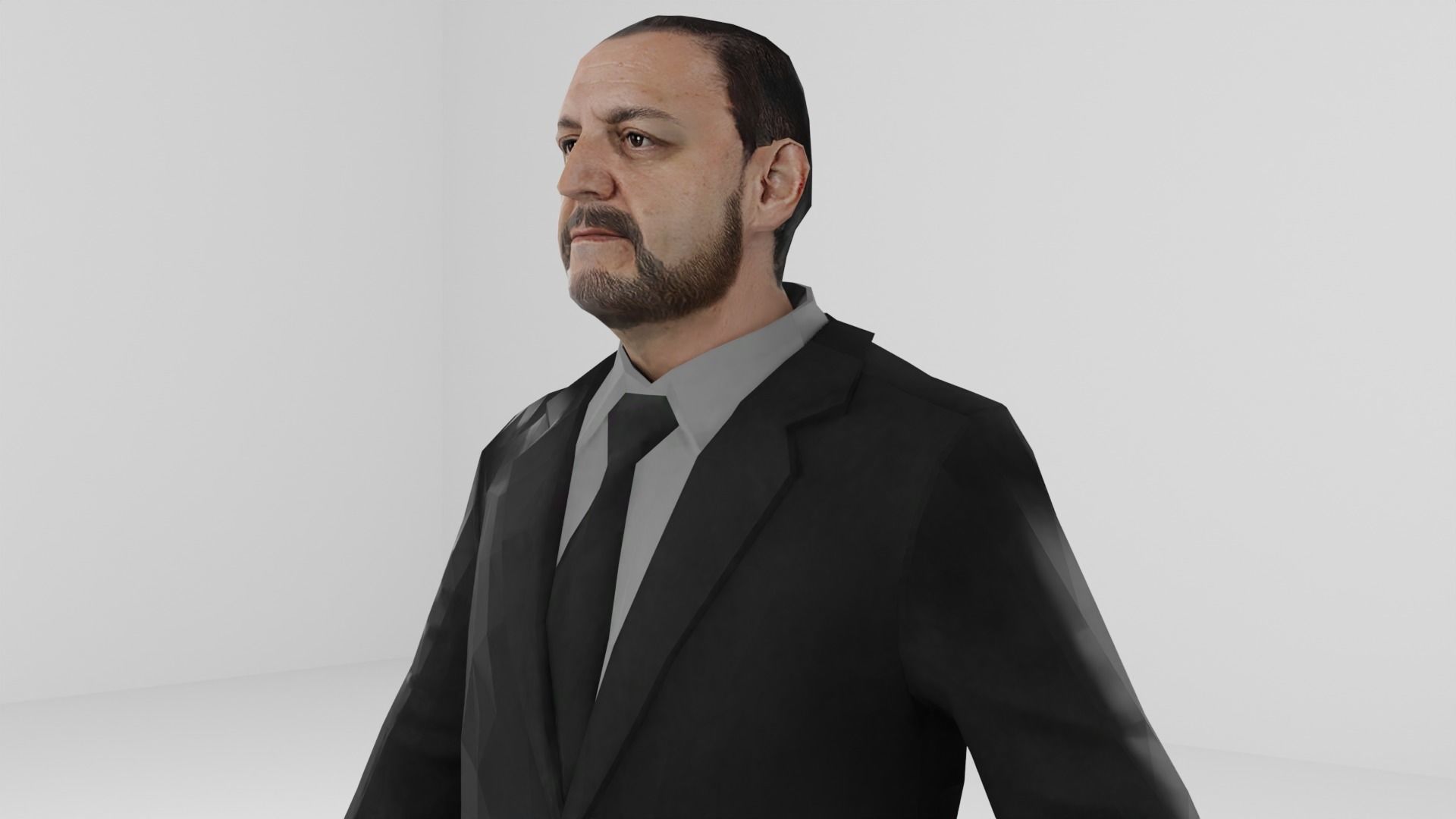 Businessman suit or Men business suit  Low-poly 3D model_7