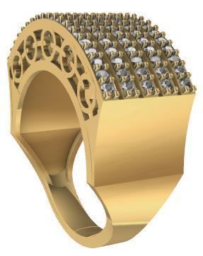 Line Diamond Ring 3dm  stl render detail 3D print model  3D print model_4