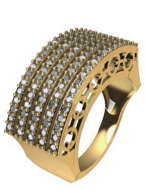 Line Diamond Ring 3dm  stl render detail 3D print model  3D print model_5