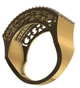 Line Diamond Ring 3dm  stl render detail 3D print model  3D print model_6