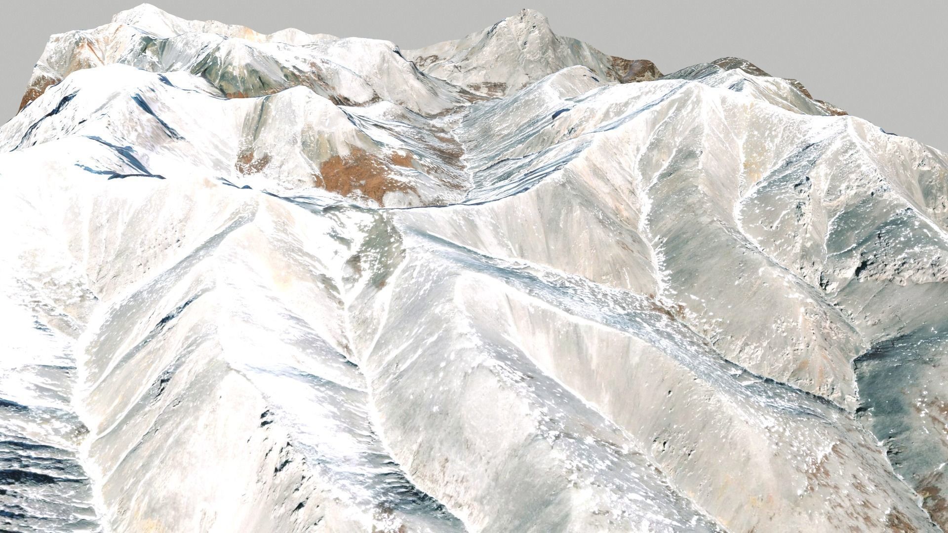 Mountain landscape Snow Table height 3178 meters Mongolia 3D model_9
