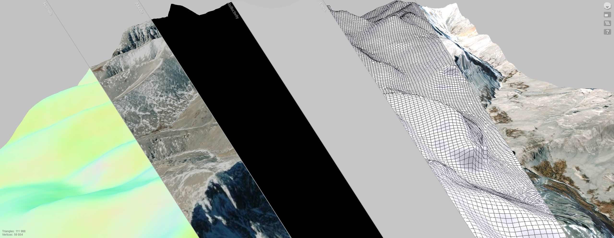 Mountain landscape Snow Table height 3178 meters Mongolia 3D model_13