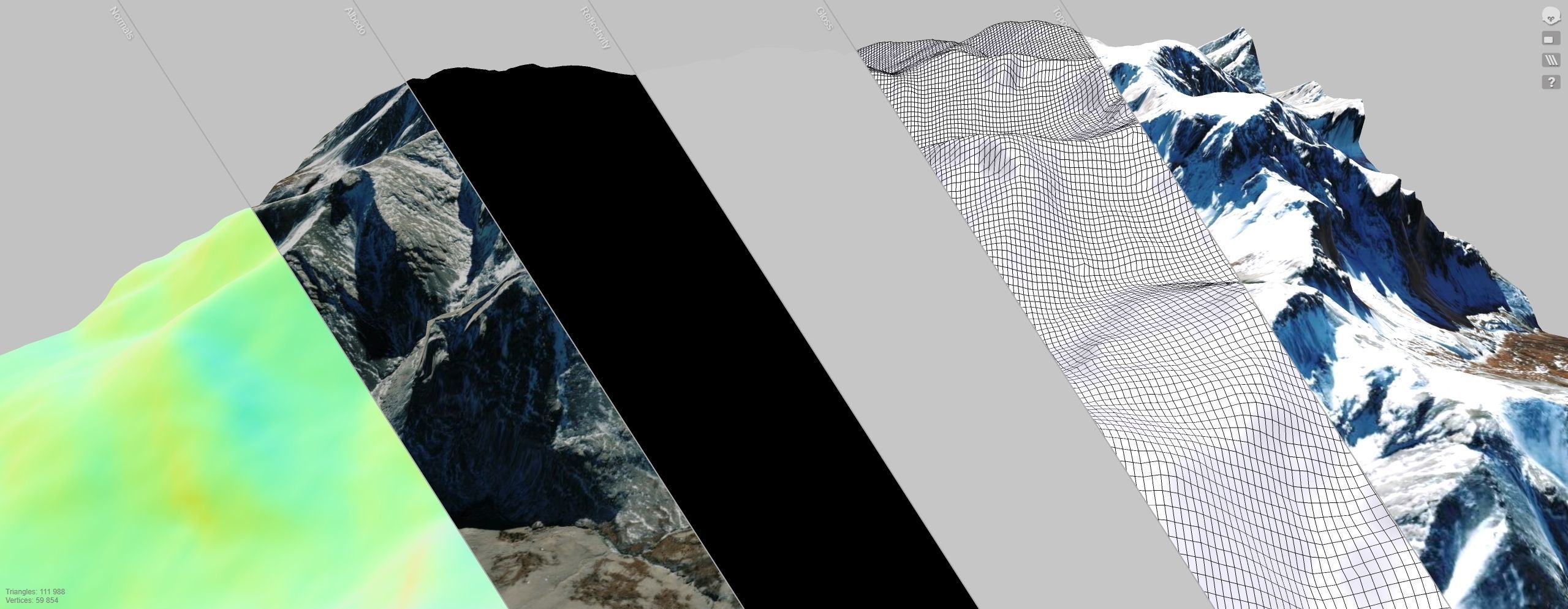 Mountain landscape Snow Table height 3178 meters Mongolia 3D model_11