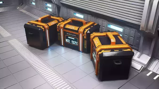 A game ready sci fi supply crate
