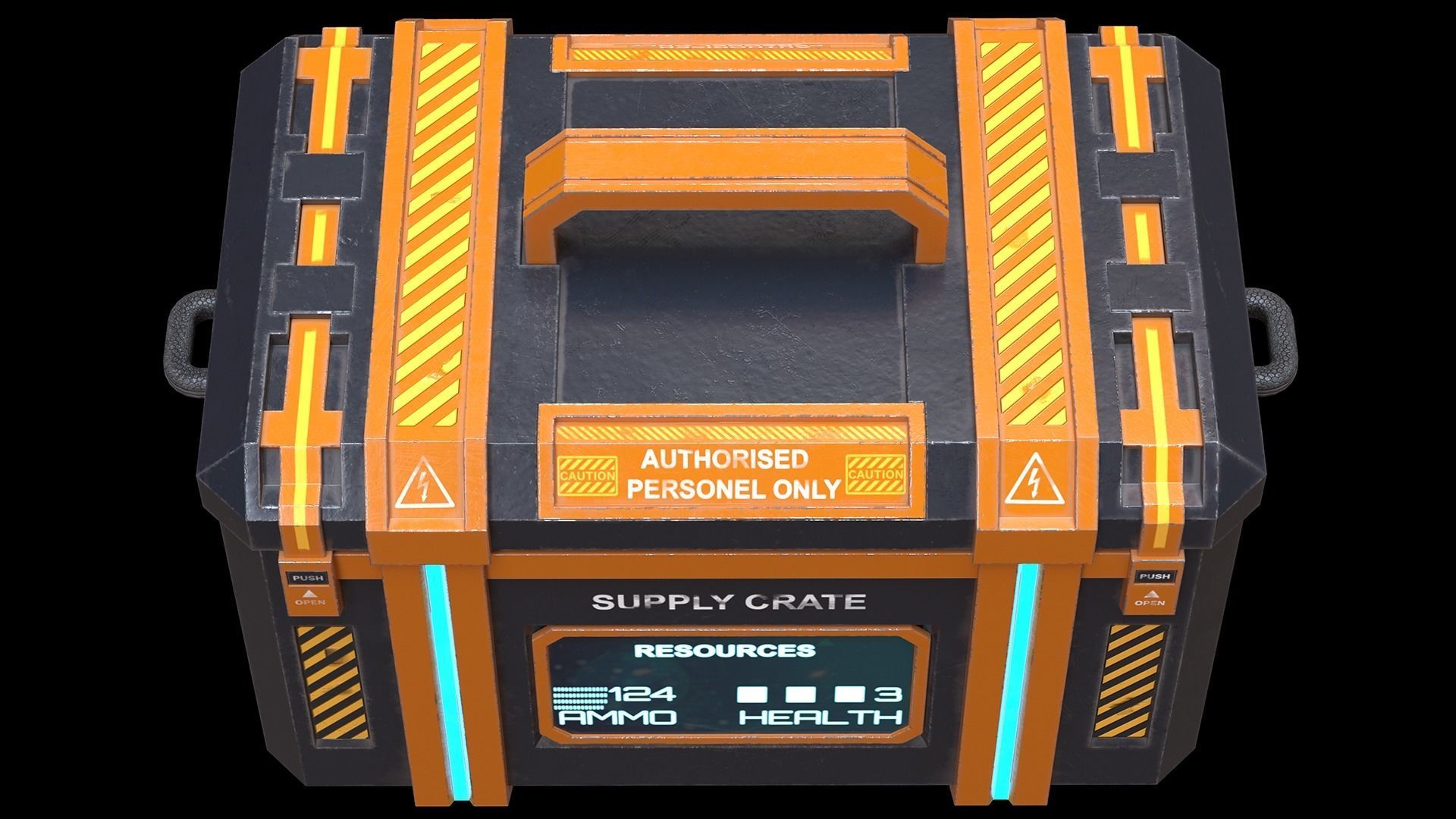 A game ready sci fi supply crate Low-poly 3D model_5