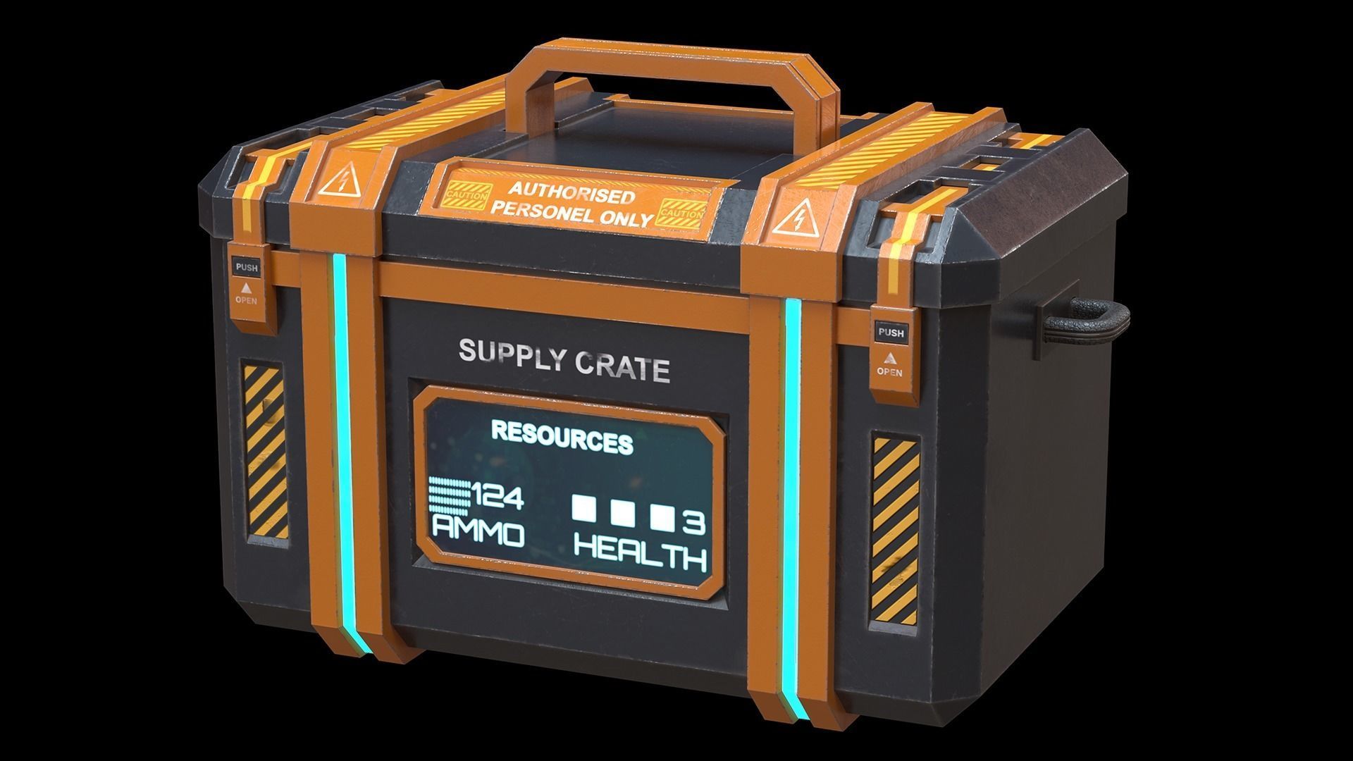 A game ready sci fi supply crate Low-poly 3D model_3