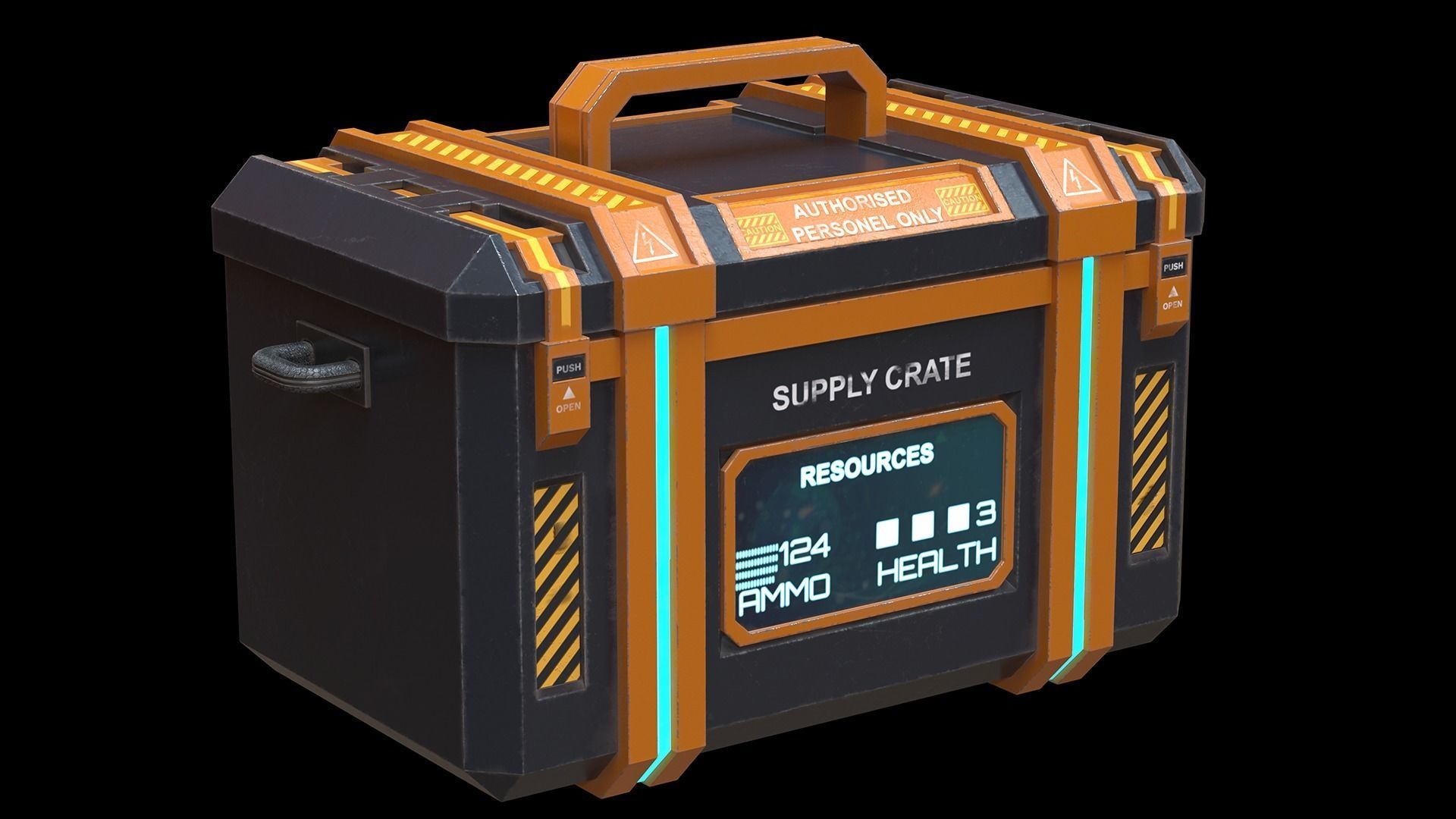 A game ready sci fi supply crate Low-poly 3D model_4