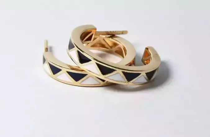 minimal enamel earring