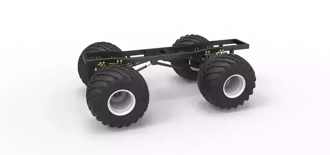 Chassis of vintage monster truck Scale 1 to 25 3D print model