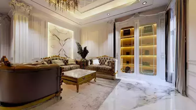 Interior 3d Luxury Design Guest Room 