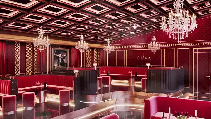 Club restaurant interior model 3D model