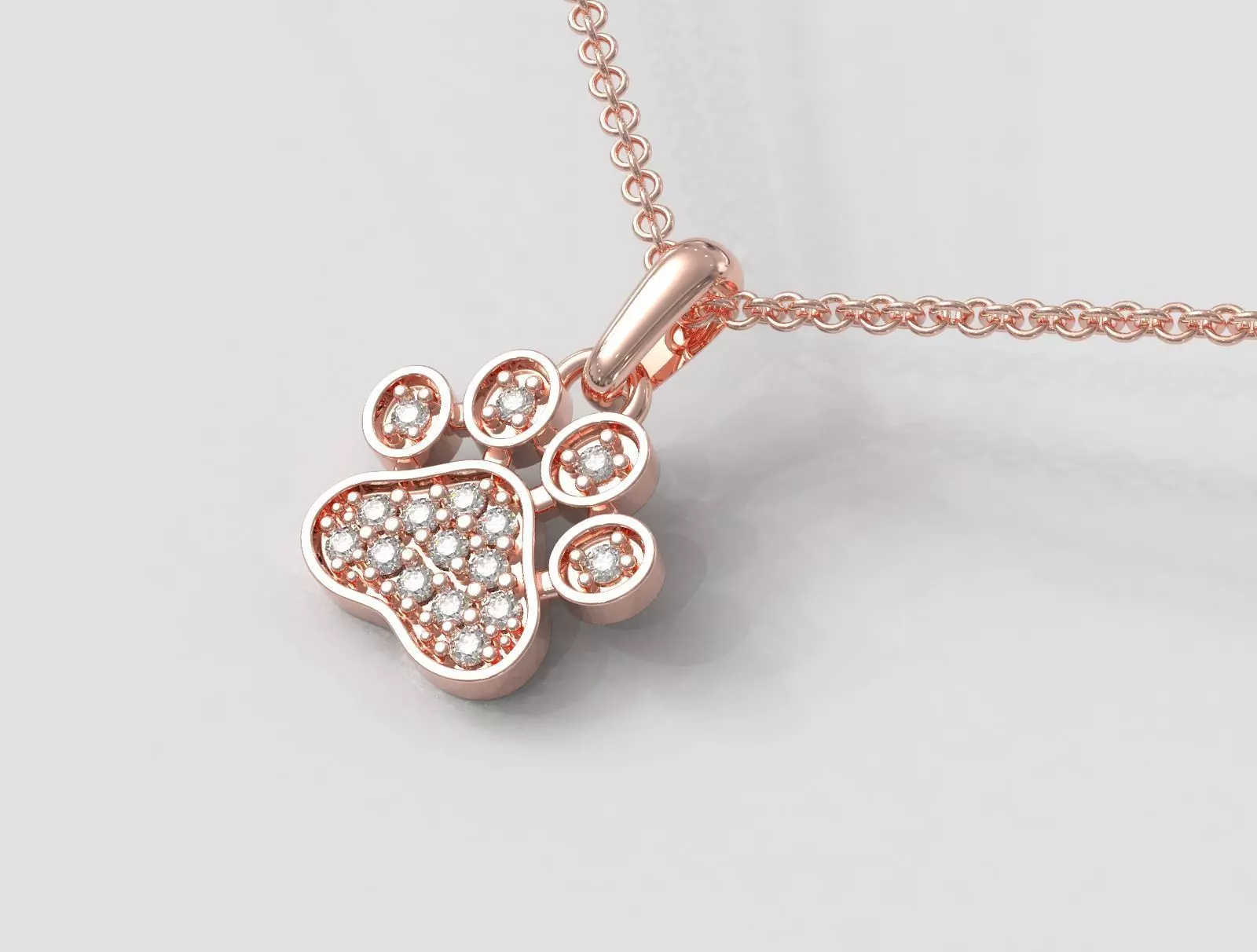Diamond Paw Pet Pendant 3D print model