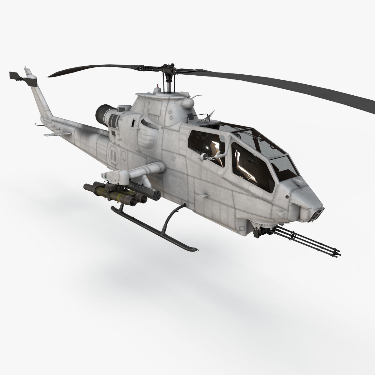 Bell AH-1S Cobra Blank Static Low-poly 3D model_0