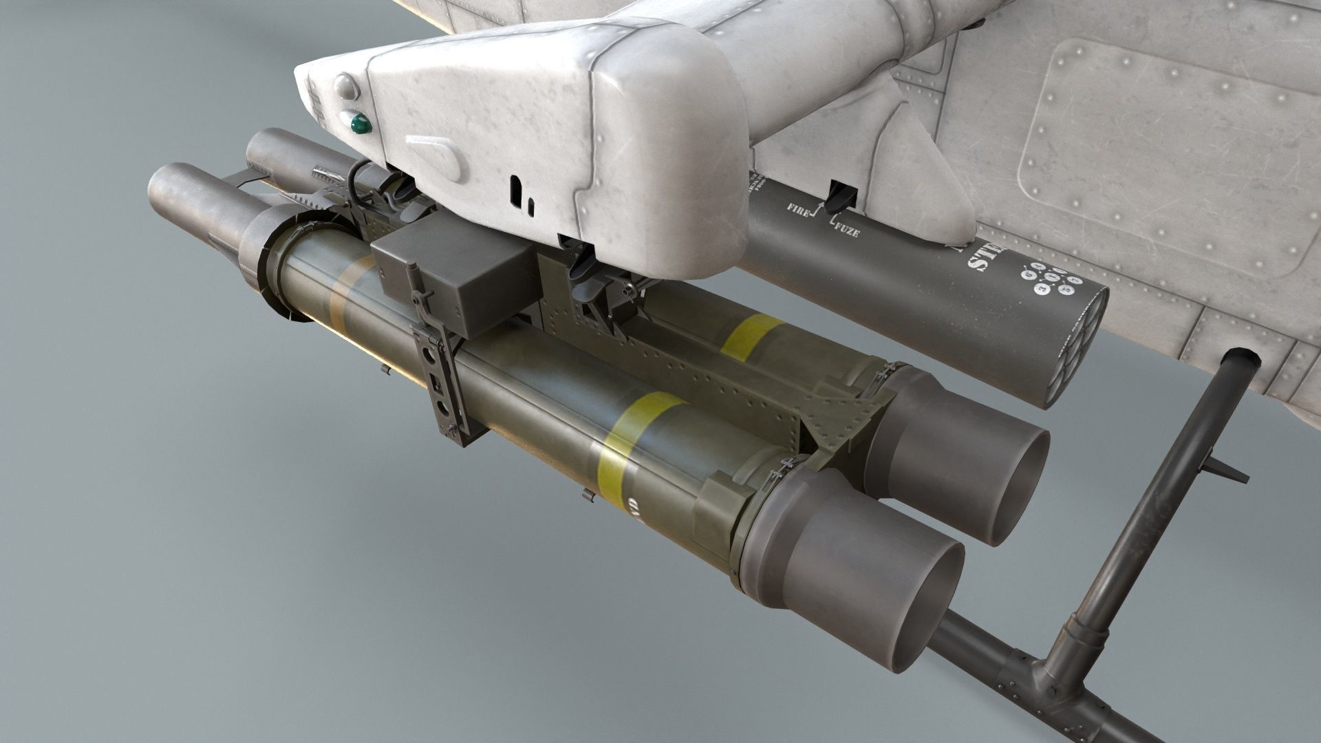 Bell AH-1S Cobra Blank Static Low-poly 3D model_8