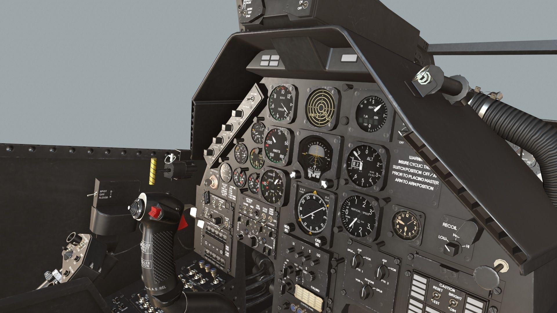 Bell AH-1S Cobra Blank Static Low-poly 3D model_11