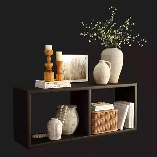 decor set with handcrafted terracotta vases