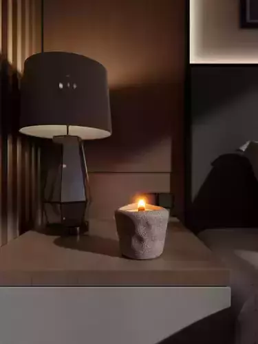 Candle with animated volumetric flame