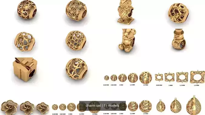 charm set 3D Model Collection