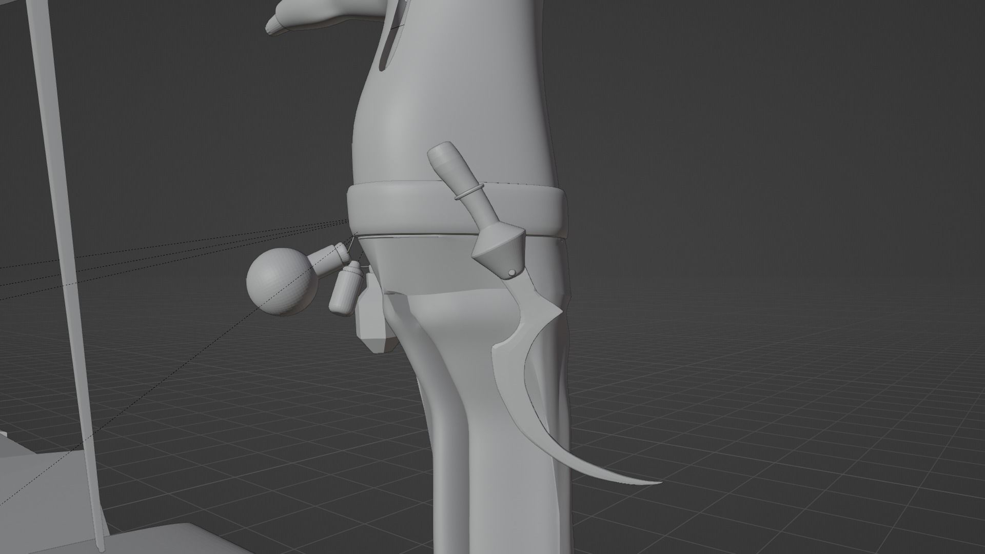 Low Poly Alchemy Table And Character Low-poly 3D model_17