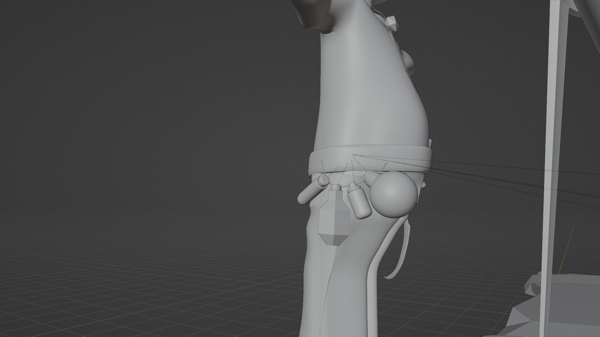 Low Poly Alchemy Table And Character Low-poly 3D model_16