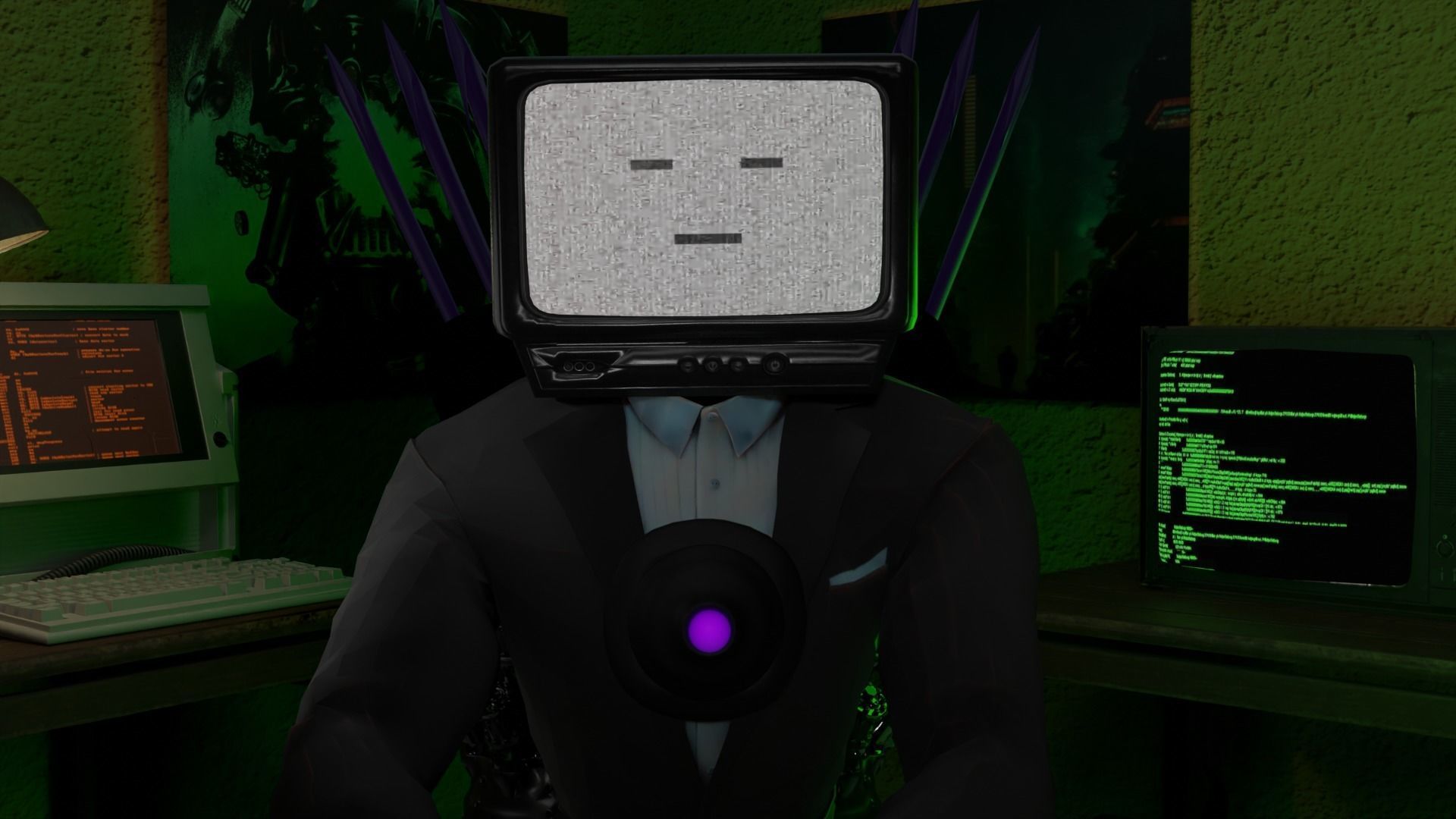 Skibidi toilet Vtuber Tv Titan 3D model_5