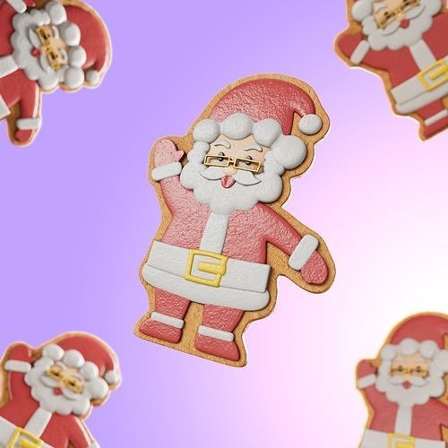 Santa Claus Sugar Cookies Low-poly 3D model