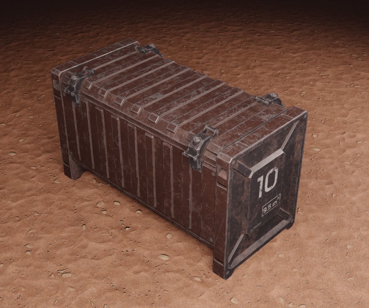 Sci-Fi Mining Container Free low-poly 3D model_1