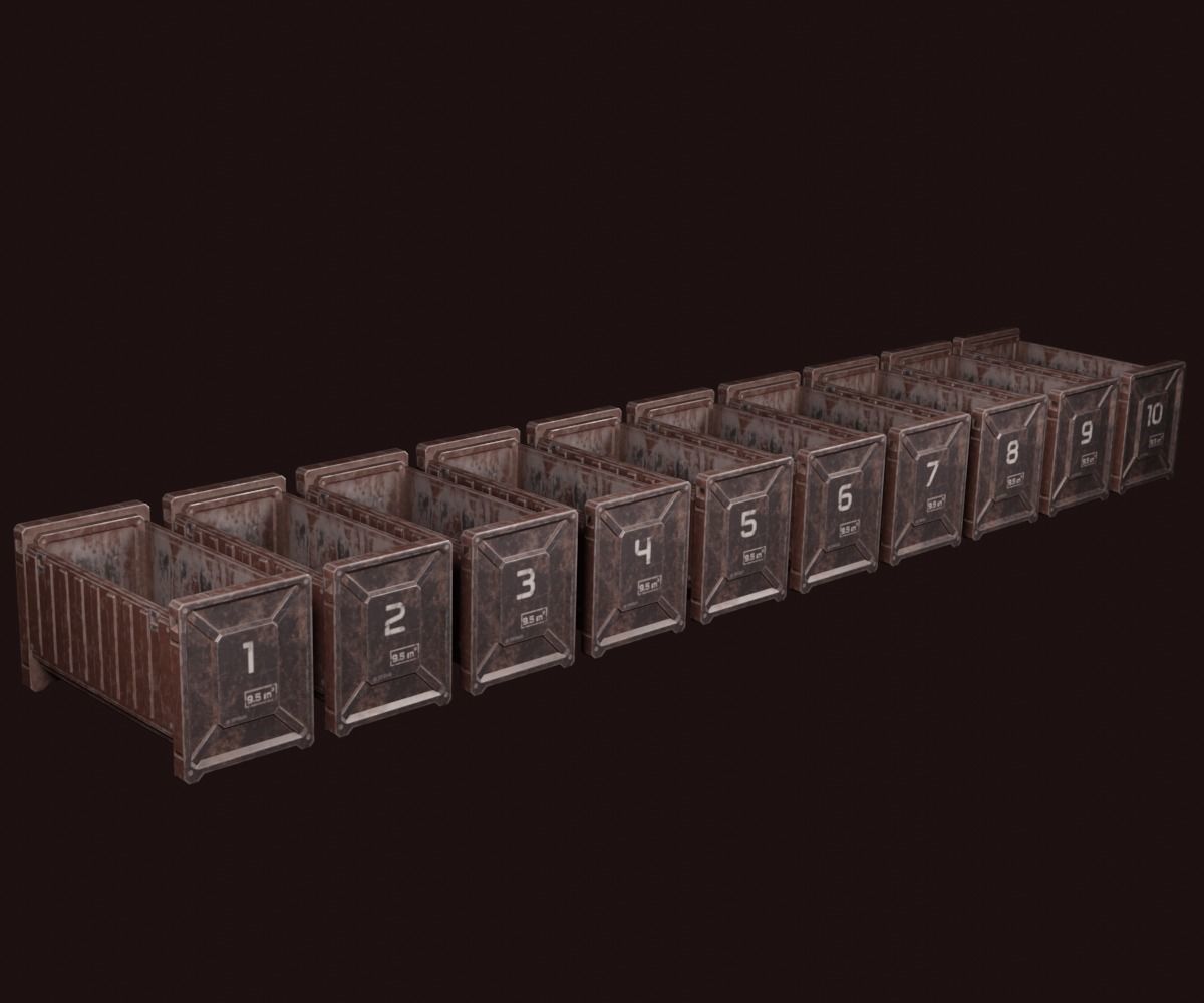 Sci-Fi Mining Container Free low-poly 3D model_3