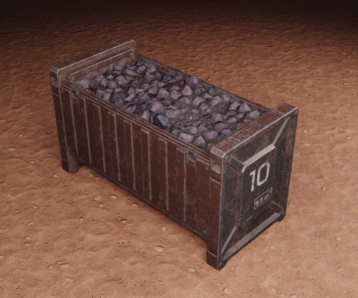 Sci-Fi Mining Container Free low-poly 3D model_2