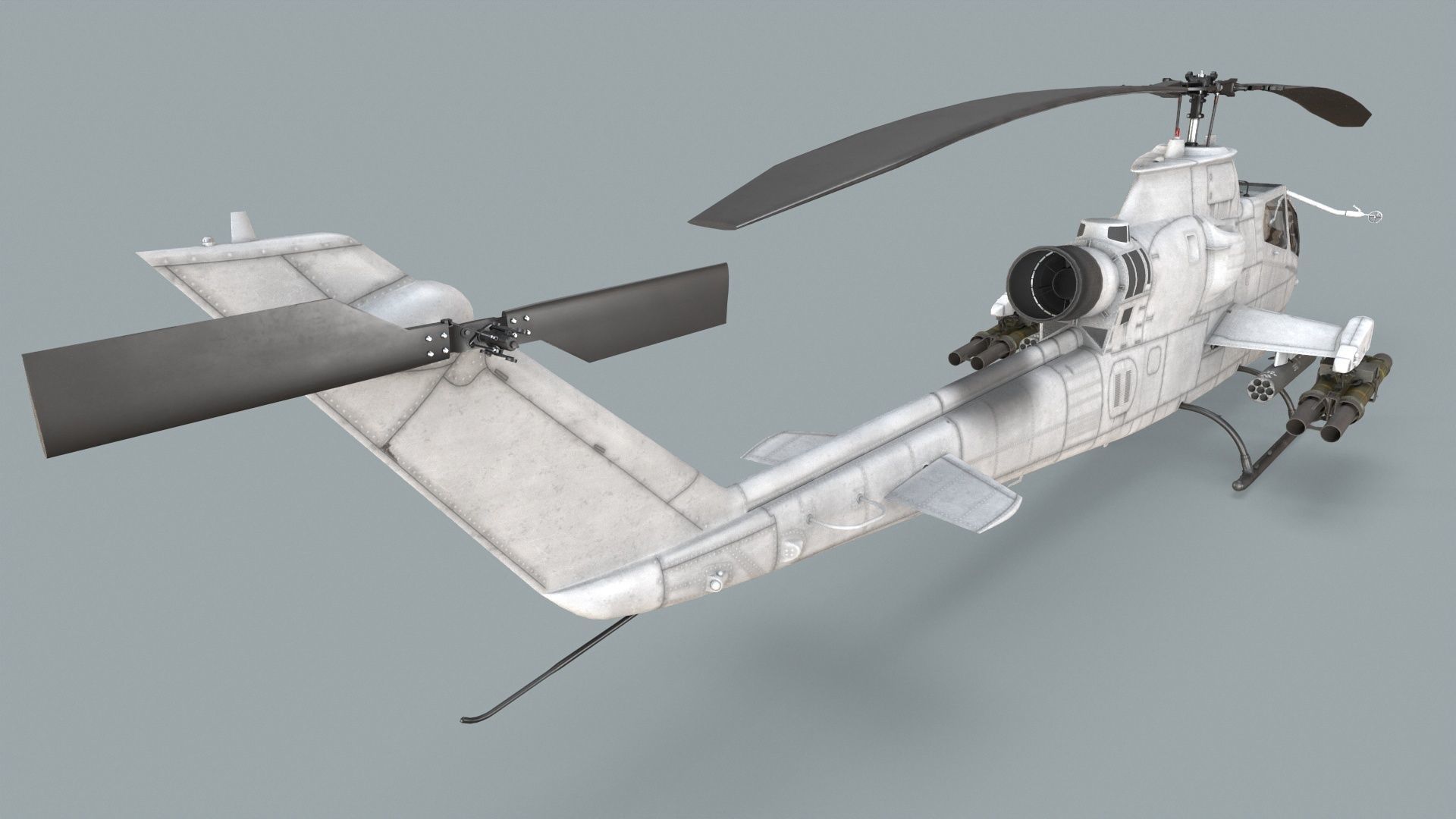 Bell AH-1S Cobra Blank Basic Animation Low-poly 3D model_4