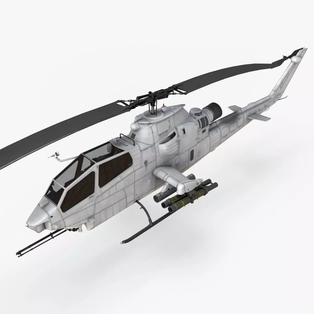 Bell AH-1S Cobra Blank Basic Animation Low-poly 3D model_0
