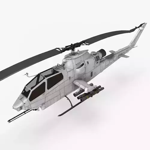Bell AH-1S Cobra Blank Basic Animation Low-poly 3D model