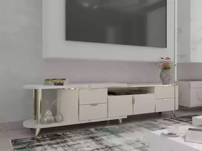 Modern white console 3d model