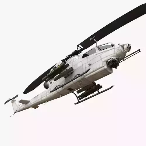 Bell AH-1S Cobra Blank Complex Animation Low-poly 3D model