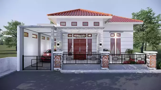 1 floor House Design Minimalis Full Interior 