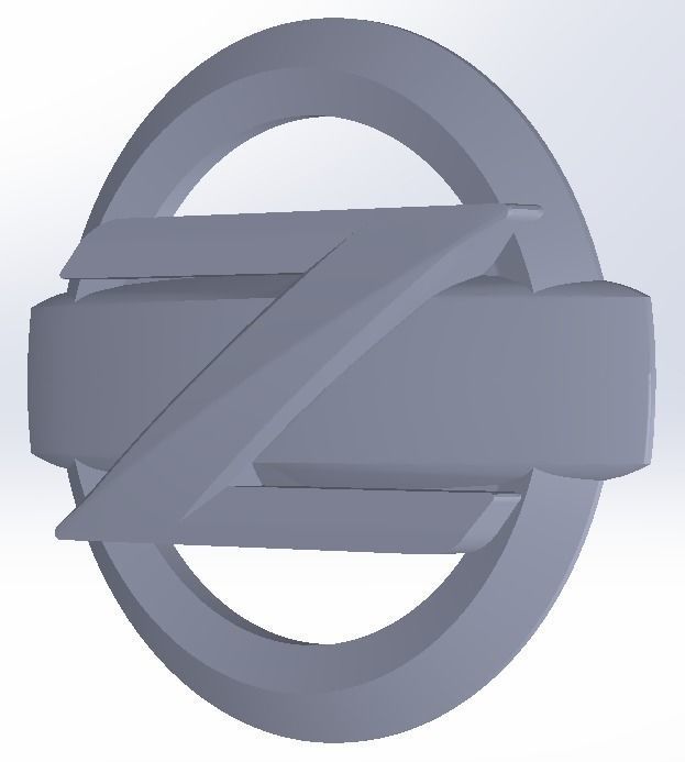 Nissan 370z front and rear Z emblem badge 3D print model_2