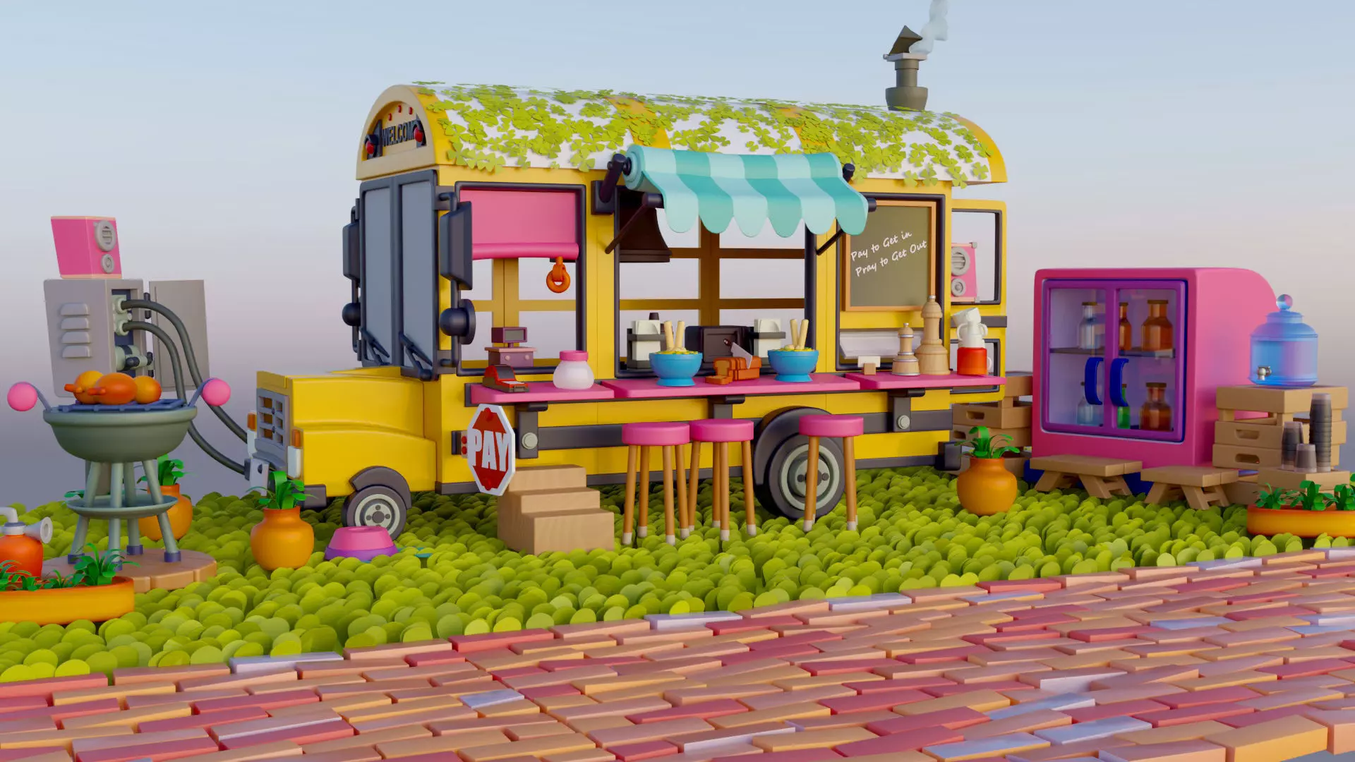 Food Bus 3D model_0