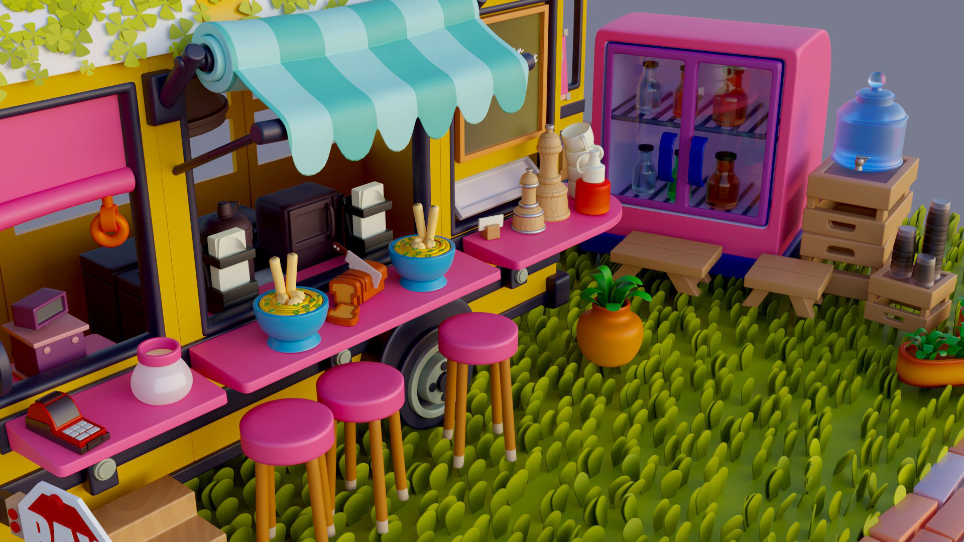 Food Bus 3D model_2