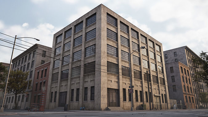 Industrial City Pack Low-poly 3D model 3